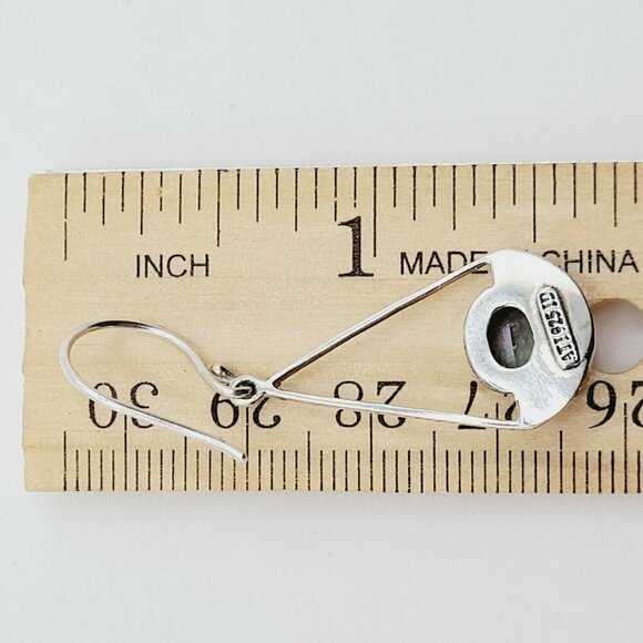 Sterling Silver Womens Bali Mystic Quartz Drop Dangle Earrings Signed ATI 925 ID - Picture 9 of 9